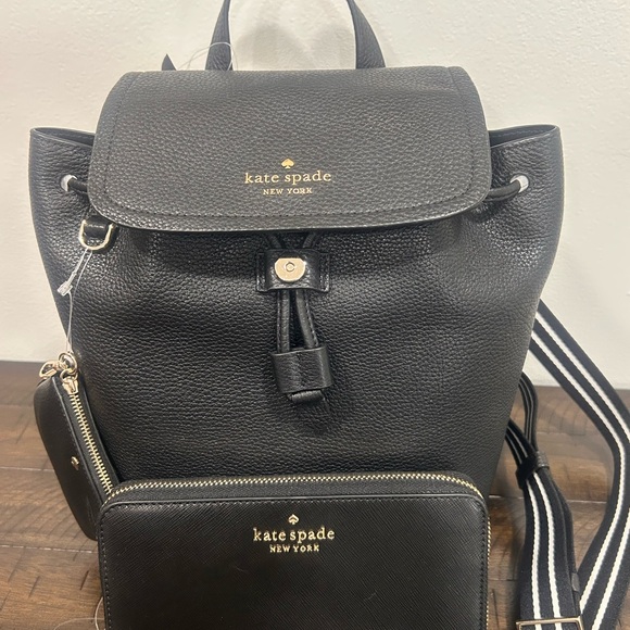 Kate Spade Black Backpack and Wallet Set - Picture 1 of 4